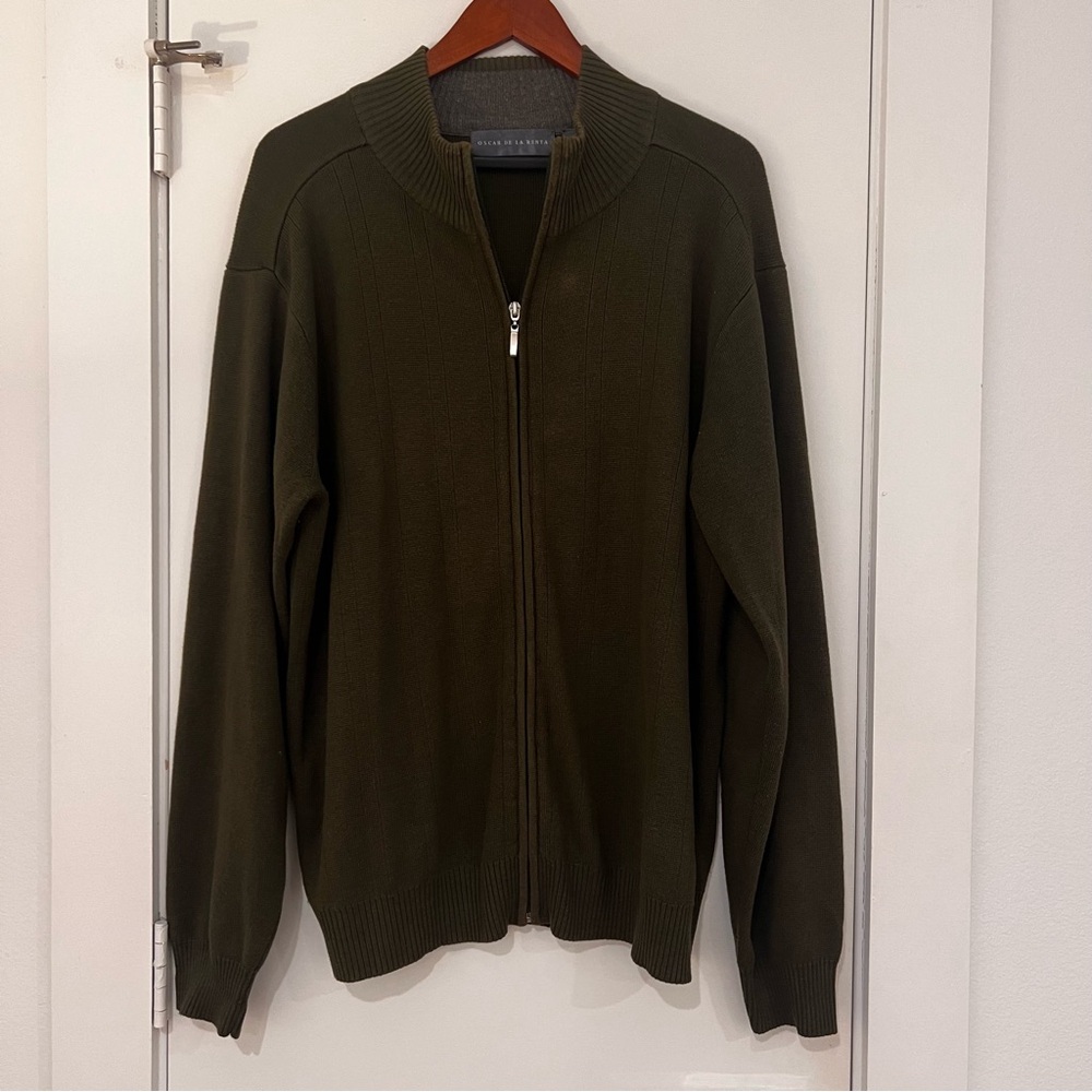 Oscar de la Renta Zip Up Sweater